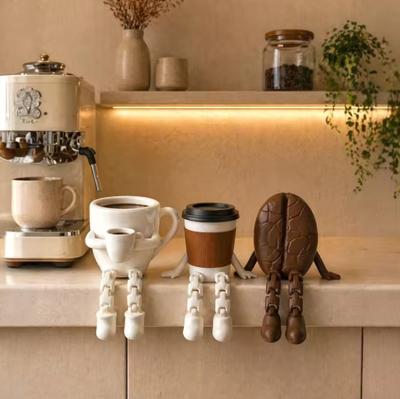 Figuras Articuladas de Café, Taza de Café Linda y Grano de Café Decoración de Escritorio, Juguetes Antiestrés para Amantes del Café, Adornos para Oficina en Casa