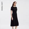 LANGZI Twisted Knot Draped Midi Dress
