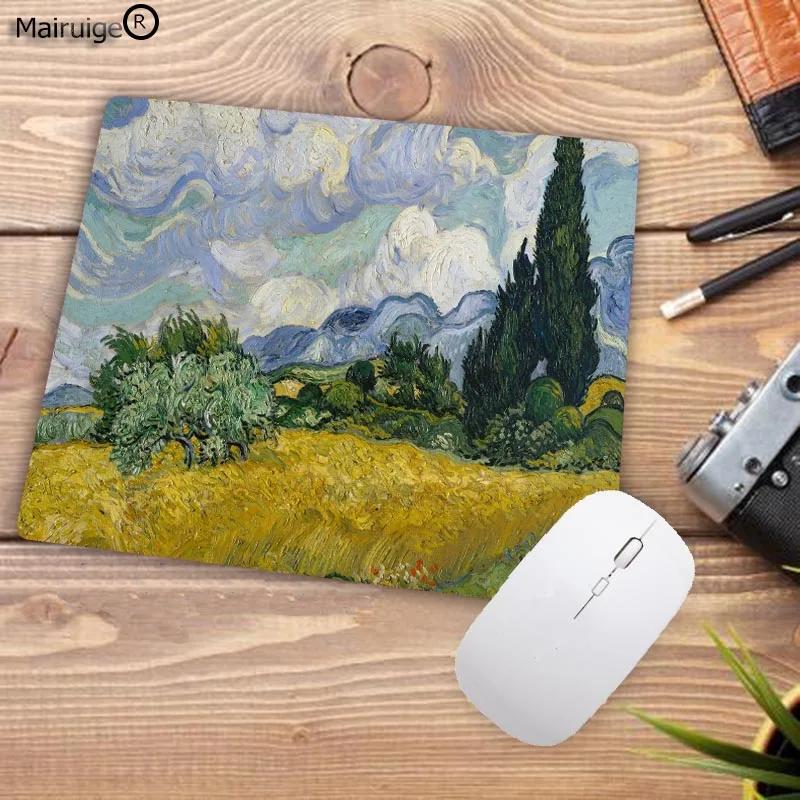 Van Gogh Gamer Play Mats Rubber Art Flower Mouse Pad Small Size 18x22cm Gaming Mouse-pads for Office Desk Mat Office Setup