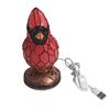 14/17cm Tall Cardinal Lamp Christmas Art Decor Light Red Bird Night Light for Home Decor Resin Red Bird Table Lamp