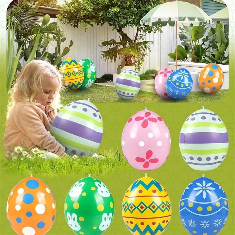 35x27cm Inflatable Easter Egg Decoration Big Colorful Blow Up Eggs for Outdoor Yard Garden Decor Holiday Party Supplies