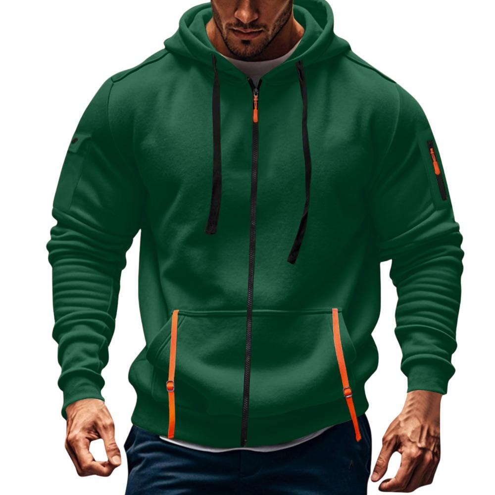 Men's Sportswear Y2K Trend Innovation Men's Hooded Sweatshirt New Multi-pocket Cardigan Fleece Sweatshirt Jacket