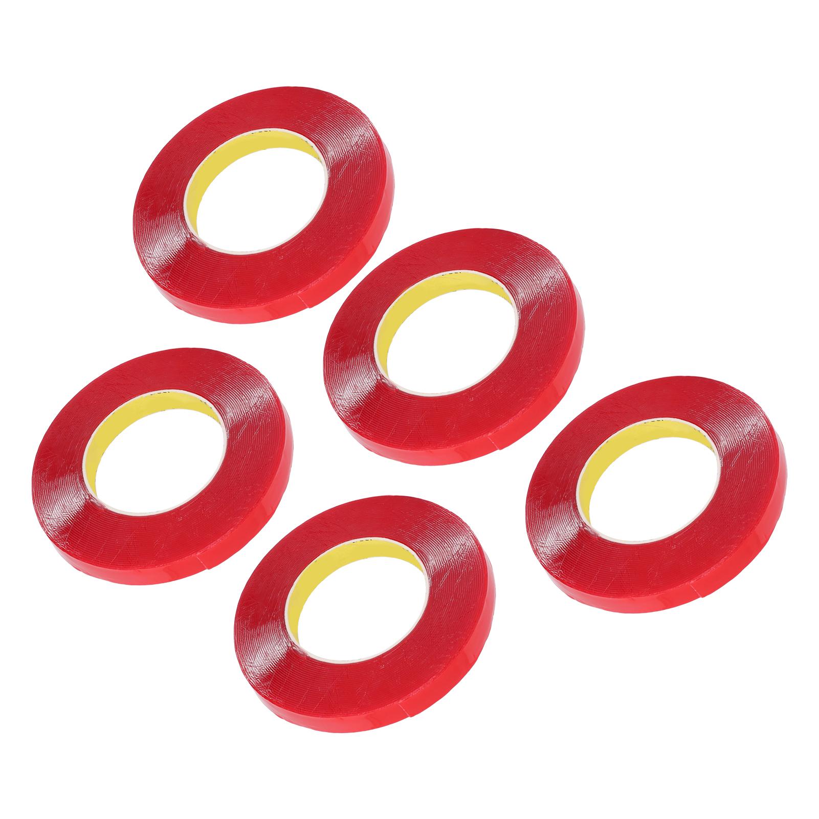 5 Rolls Double Sided Acrylic Tape 0.1mm Thick 15mm Wide 10m   Removable Heavy Duty Mounting Tape