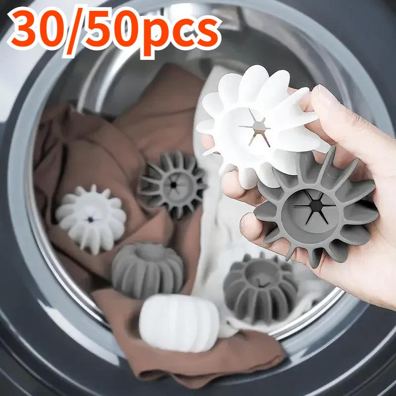 

30/50PCS Silicone Laundry Ball Clothes Stain Removal and Knot Prevention Cleaner Reusable Pet Hair Cleaner Cleaning Tools