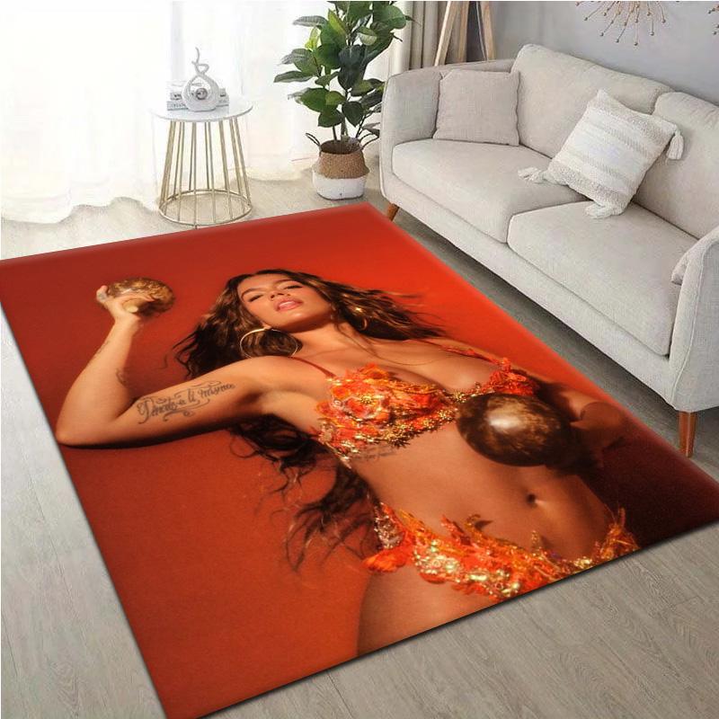 Singer K-KAROL G-G 2026 Music MAÑANA Tropicoqueta Carpet Rug for Bedroom Living Room Decor Sofa Home Area Rug Non-slip Floor Mat