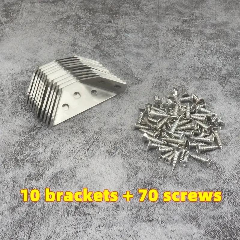 

10 комплектов угловых соединителей из нержавеющей стали, толстые кронштейны под прямым углом для мебели, шкафов и ламинированных проектов