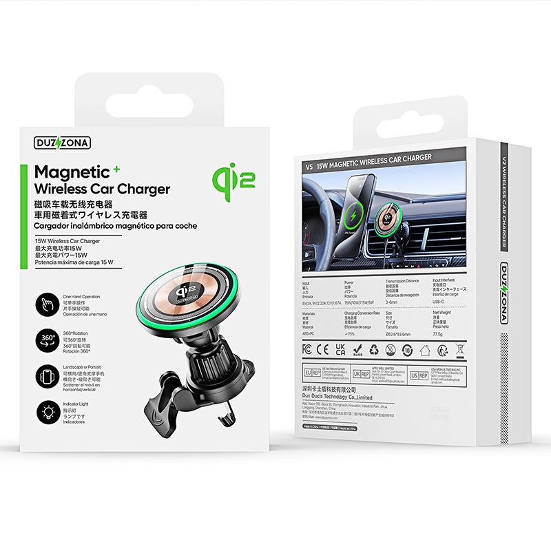 Gäller Qi2 Trådlös Laddning Stark Magnetisk Sug Kopp Bil Genomskinlig Apple Verklig 15w Bil Trådlös Laddare