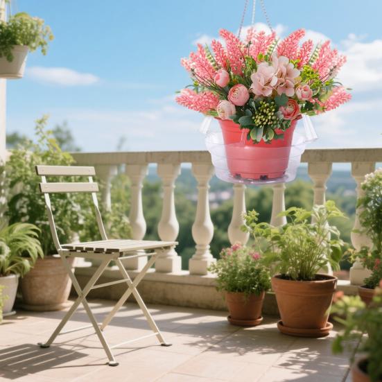 10 Peças Suporte Inferior para Vaso de Flores Bandeja de Gotejamento Prevenção de Umidade Design de Gancho Integrado Bandeja de Plástico Transparente