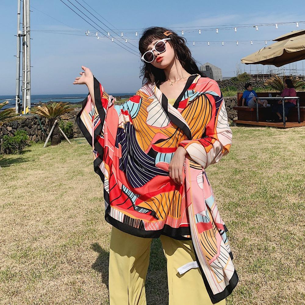 Summer Sunscreen Shiawl Kerchief Fashion Sailboat Small Hijab Scarf Print Shawls Popular Sunscreen Silk Scarves Headcloth