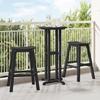 VidaXL Set of 3 Bar Stools Black HDPE Weatherproof Comfortable Seat Dining Room Furniture 3335802