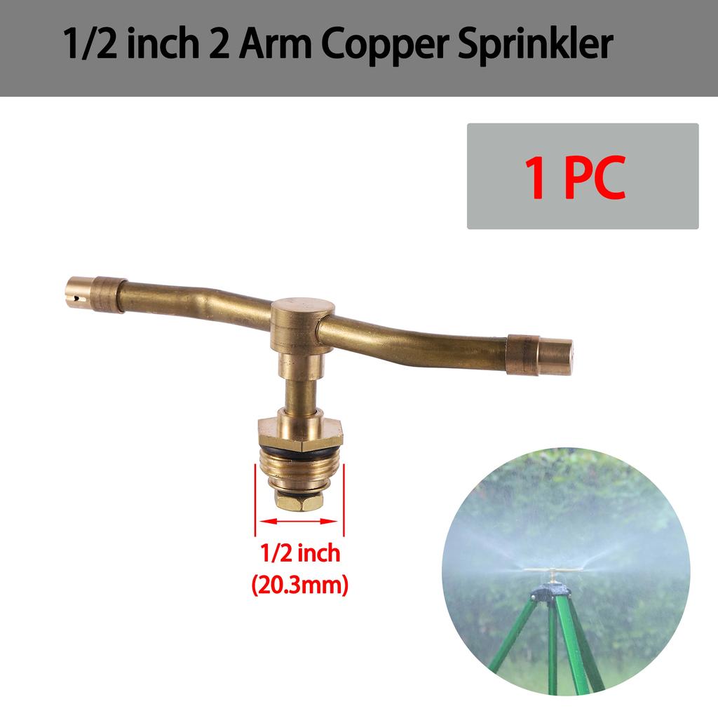1/2 Inch 2/3/4 Arm Rotating Brass Nozzle Garden Lawn Irrigation Watering Nozzle Automatic Rotating Atomizing Watering Tool