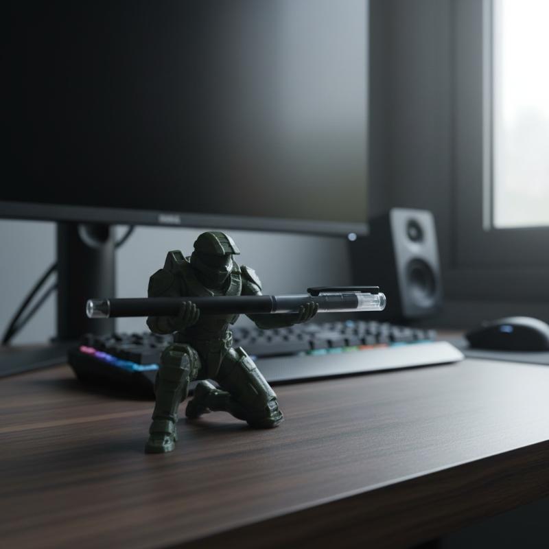 3D Printed Pen Holder, Cool Tech Soldier Pen Stand, Creative Desktop Decoration Storage, Stylish Stationery Display Decoration