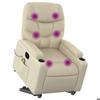 VidaXL Electric Massage Recliner Cream Faux Leather 3204680