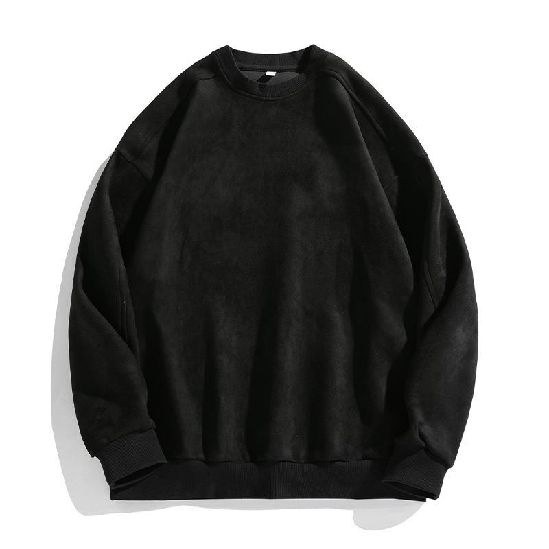 Spring and Autumn Sweatshirt Men's Suede O-Neck Baggy Men Sweatshirts Casual Long Sleeve Male Tops