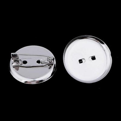 23MM Broschen-Basisstifte Pin-Back-Knopfstücke Silber 20