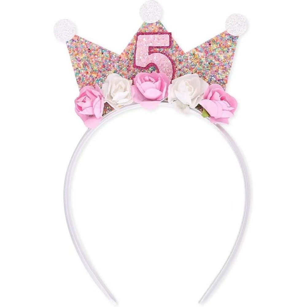 Kids' 2-6Y Flower Crown Hairband Sparkle Girl's Headbands Cute Princess Hair Band Hair Accessory