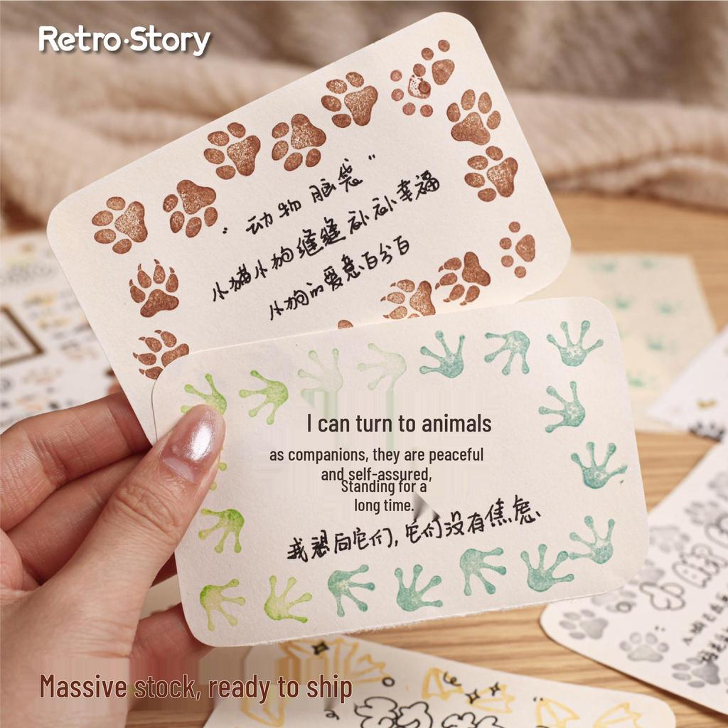 Paw Paw Series: RetroStory Cartoon Animal Wooden Stamp