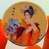 Chinese Ancient Beauty Diao Chan Silver Plated Painted Commemorative Medal, Princess Yang Yuhuan Coin, 45mm Commemorative Coin