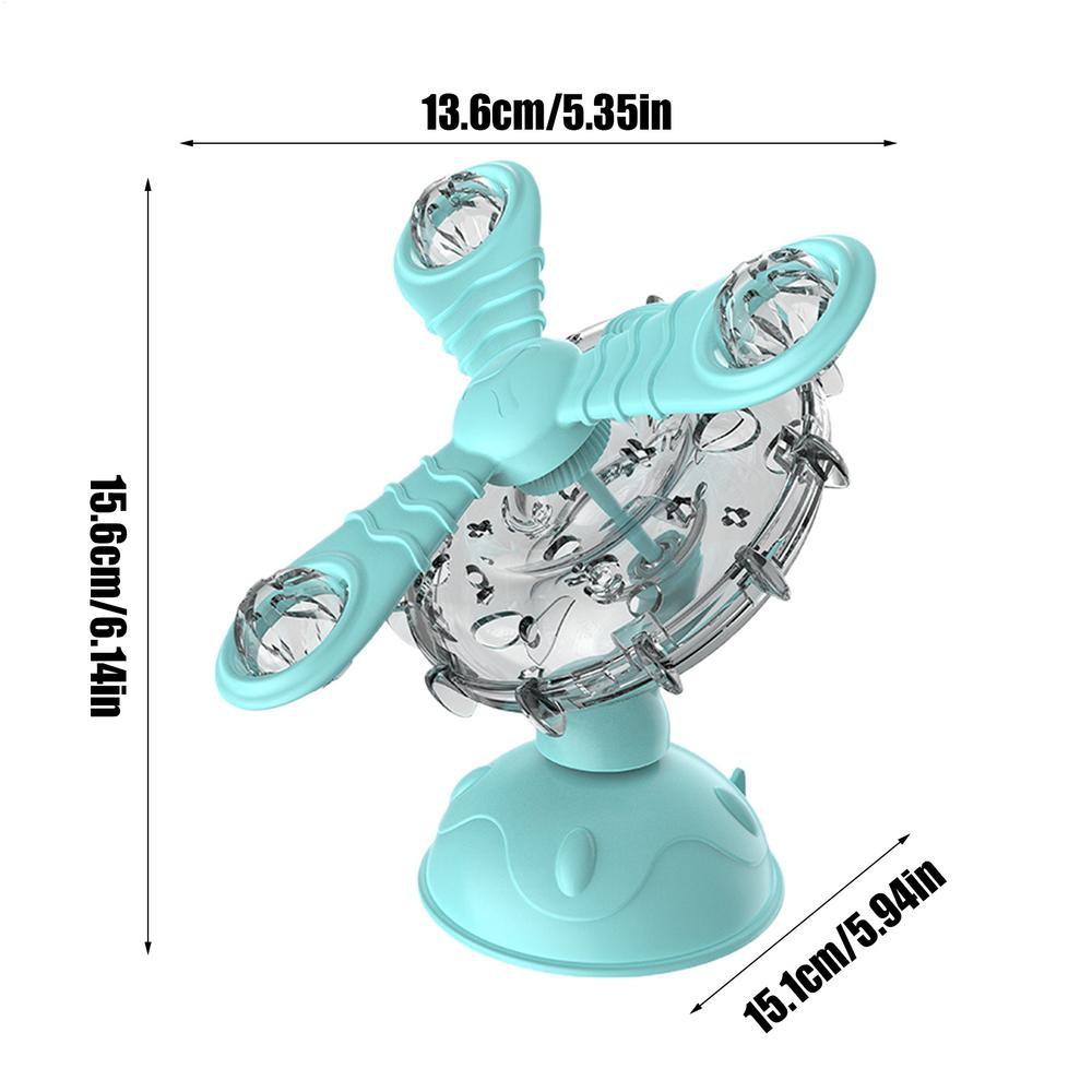 

Cat Treat Dispenser Toy Safe 360-Degree Rotating Cat Treat Toys Cat Food Dispenser Cat Puzzle Toy Interactive Cat Toy For Glass синий