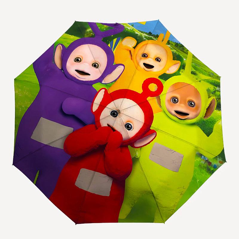 Teletubbies, Outdoor Automatic Opening and Closing, 8 Rib Structure Portable Umbrella, Suitable for Men and Women In All Seasons Perfect Gi