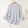 Women's Korean Style Faux Two-Piece Drawstring Knit Sweater