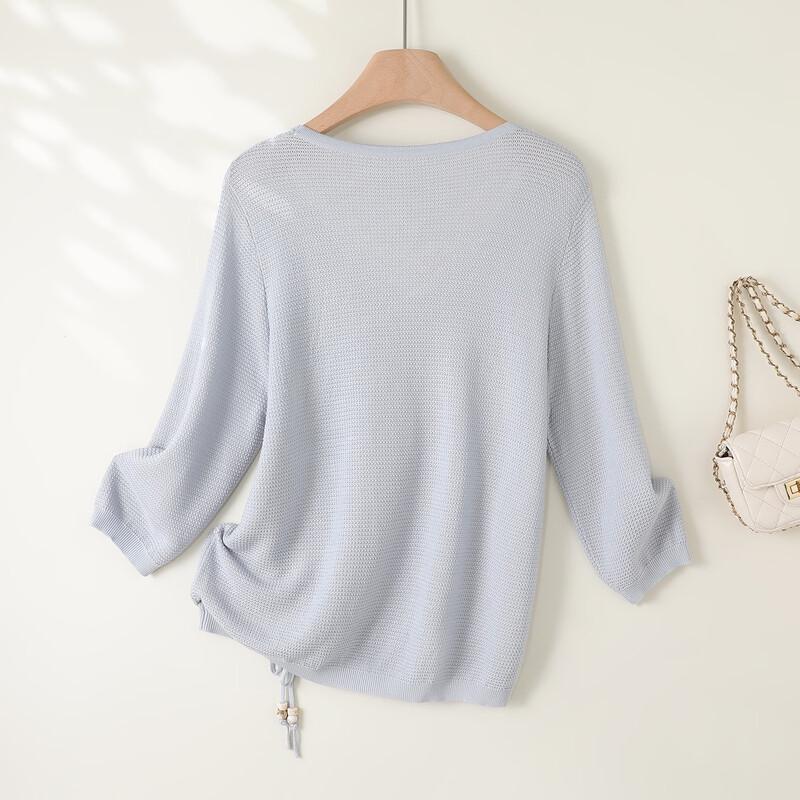 Women's Korean Style Faux Two-Piece Drawstring Knit Sweater