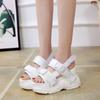 Sandalias De Mujer Verano 2024 Platform Shoes Wedge Heels Shoes Women Buckle Thick Soled Beach Sandals Woman Sport Sandal Black