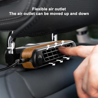 Car Back Seat Cooling Fan with Brushless Motor 3 Speeds Strong Airflow Low Noise Easy Installation Powerful Electric Air Circulation Fan