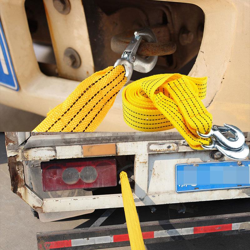 3T/5T Car Tow Cable Heavy Duty Trailer Rope Towing Pull Rope Strap Hooks Van Used Emergency Road Rescue