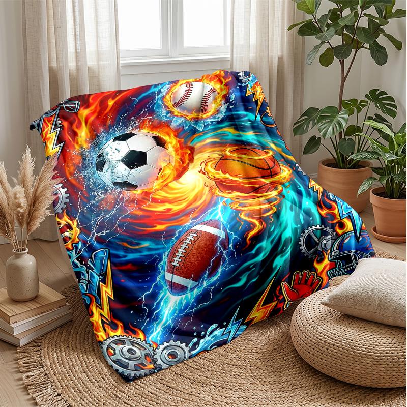 Sports Trophy Celebration 1 Theme Blanket Lightweight Warm Flannel Blanket Decorative Throw Blanket for Home Decoration