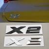 3D ABS Chrome Black Car Styling Rear Trunk Bnadge Logo X2 X4 Emblem Letters Decals For BMW X2 X4 F39 G02 Exterior Accessories