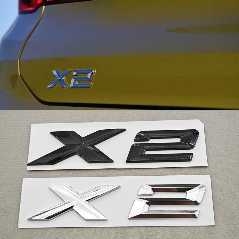 3D ABS Chrome Black Car Styling Rear Trunk Bnadge Logo X2 X4 Emblem Letters Decals For BMW X2 X4 F39 G02 Exterior Accessories