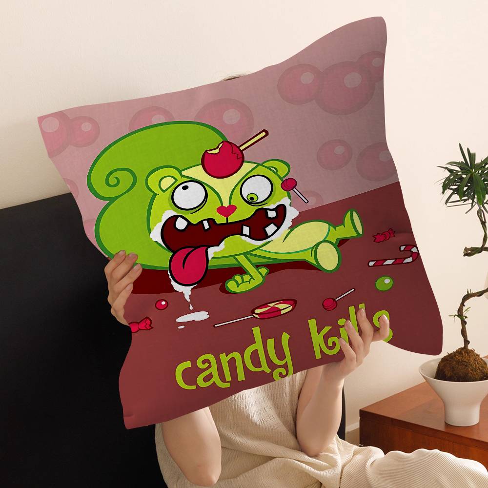 H-Happy Tree Friends Cushion Cover Polyester Sofa Cushions Decorative Throw Pillows Home Decoration Pillowcover
