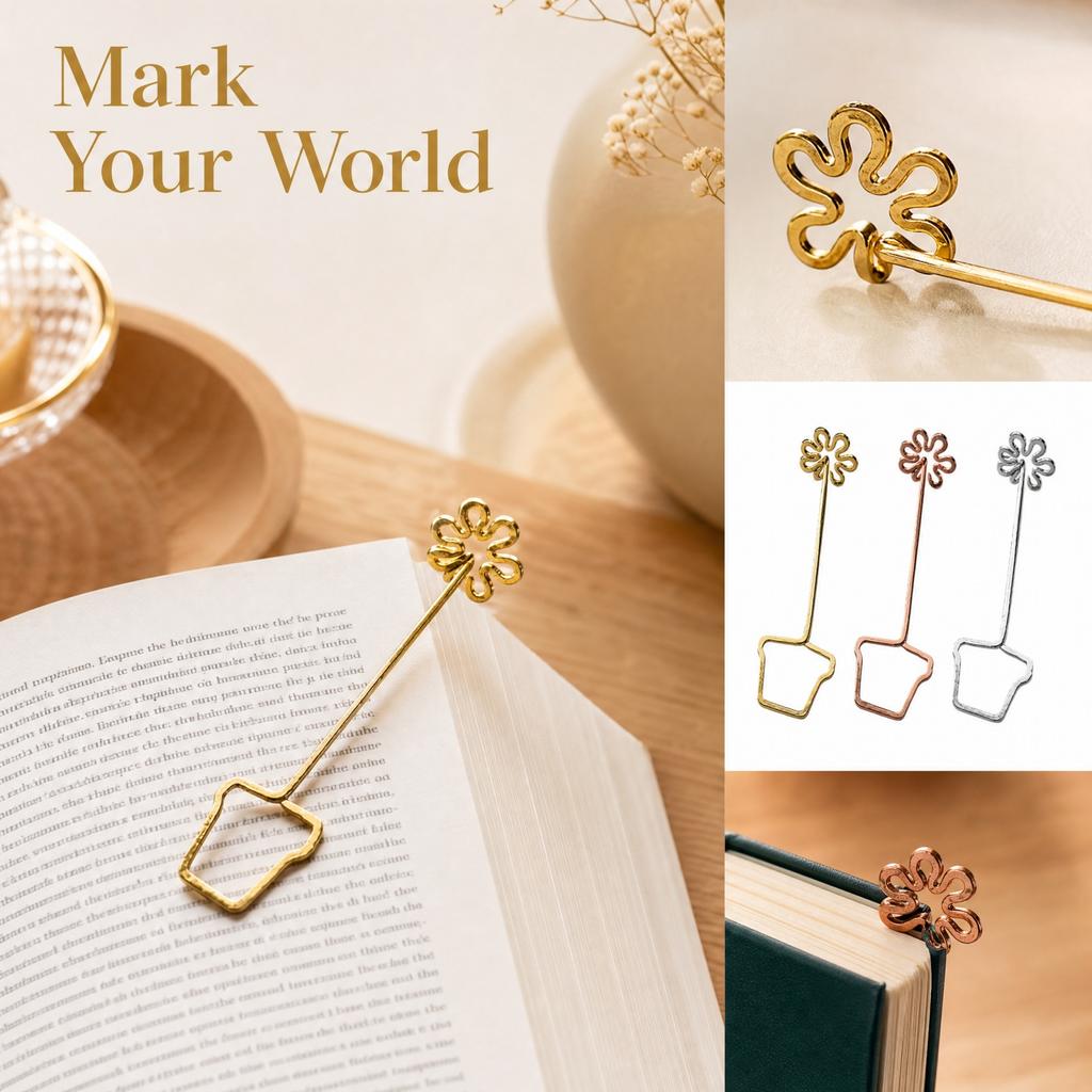 Creative Flower Pot Bookmark for Plant Lovers and Reading Enthusiasts