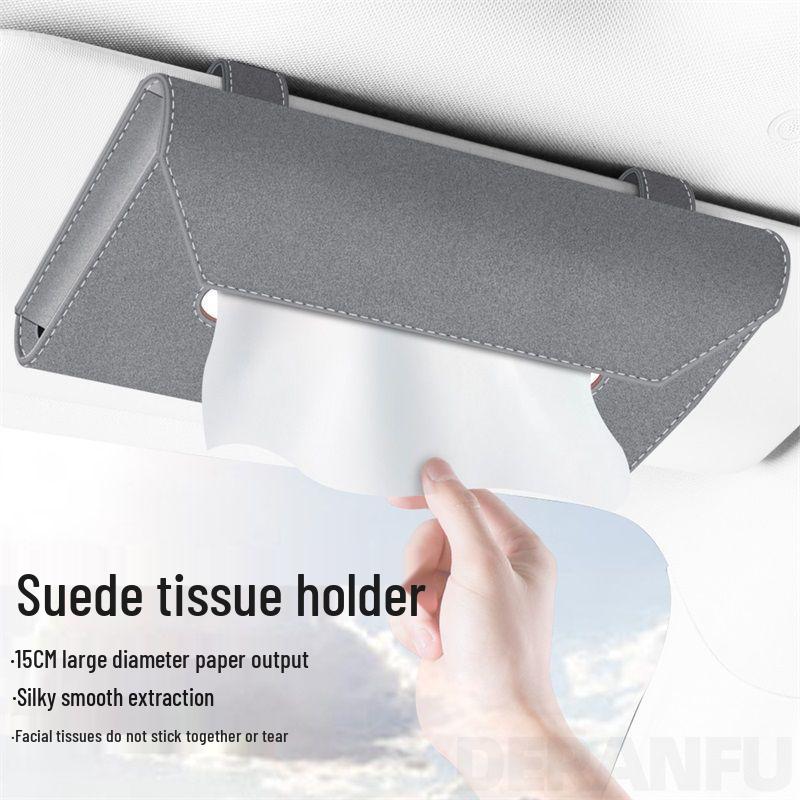 Universal Car Sun Visor Hanging Tissue Box - High-End Interior Napkin Holder