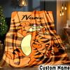 Custom Name Cartoon Tiger Blanket Bedding Blanket Picnic Blanket for Women Men, Throw Blankets for Couch Bed, Christmas and Halloween Gifts
