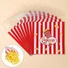 50/100 Pièces Sacs Cadeaux Design Popcorn 13*10Cm Rayure Rouge Blanche Sacs Auto-Scellants Biscuits Bonbons Sacs à Snacks Décoration de Fête