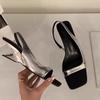 Fashion Celebrity Style One-word Buckle Strap Sandals 2025 Summer New Cool Drag Temperament Women Fashion with Skirt Semi-slippers