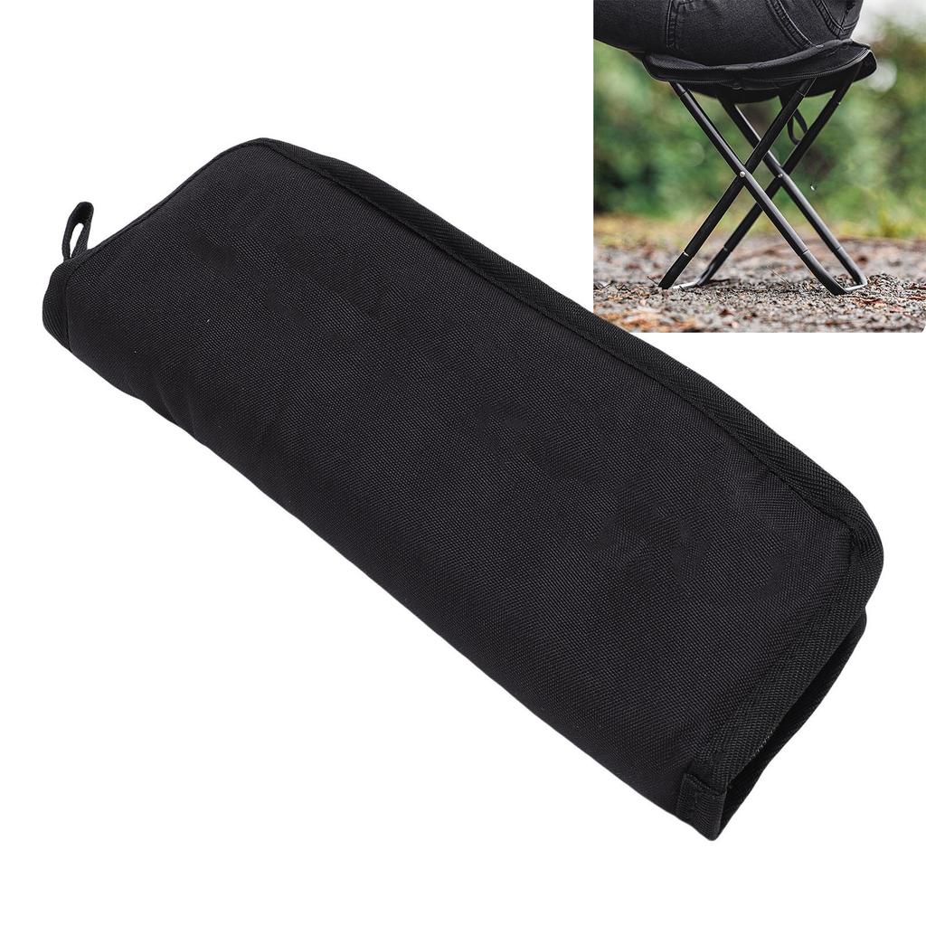 Taboret Kempingowy Lekki Rama ze Stopu Aluminium Składany Taboret Zintegrowany Przechowywanie na Podróże Piesze Wycieczki Wędkarstwo Plaża Czarny