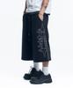 EASY NO EASY Studded Needlework Bermuda Sweatpants - Black