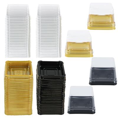 50 Adet Mini Tatlı Kek kutu konteyner Şeffaf Cupcake Pasta Pişirme Ambalaj Kutuları Düğün Parti Malzemeleri Noel Hediyesi