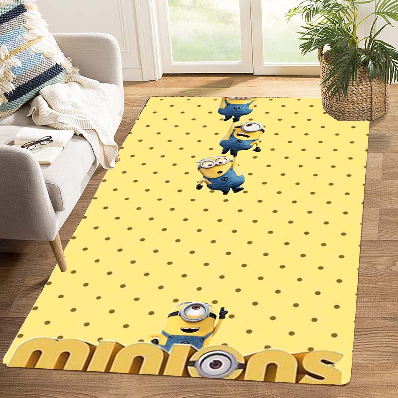 Stylish Minions Design Non-Skid Area Rug Living Room Bedroom Soft Carpet Children Play Mat Home Decor Gift