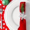 6pcs/pack Metal Snowflakes Shape Napkin Rings Silver Gold Towel Ring Fashion Napkin Holder  Wedding