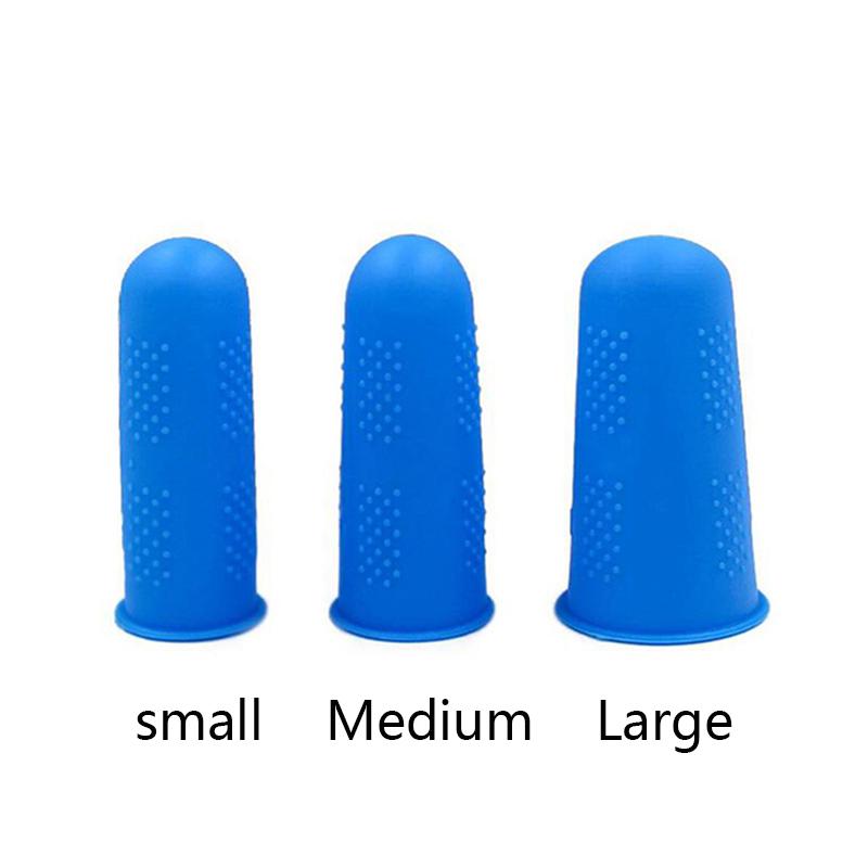

3 шт. Силиконовый протектор для пальцев, рукав, чехол, защита от порезов, термостойкий, противоскользящий чехол для пальцев синий