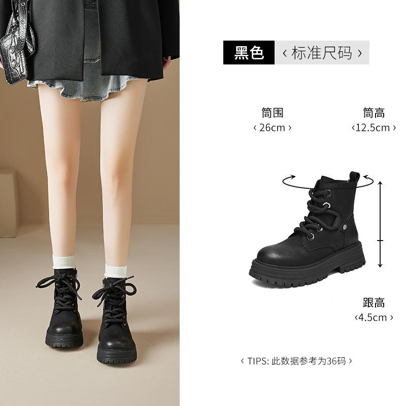 Augustine Brown Martin Boots Women's 2025 New Spring and Autumn Single Boots British Style Thick-soled Big Yellow Boots Locomotive Short Boots