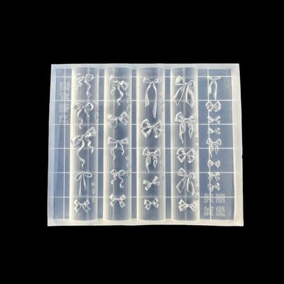 Moule à Ongles en Silicone 3D Noeud Papillon Doux Fleur Cœur Dentelle Transparent Modèles d'Ongles Bricolage Décoration Nail Art Outil de Conception Manucure
