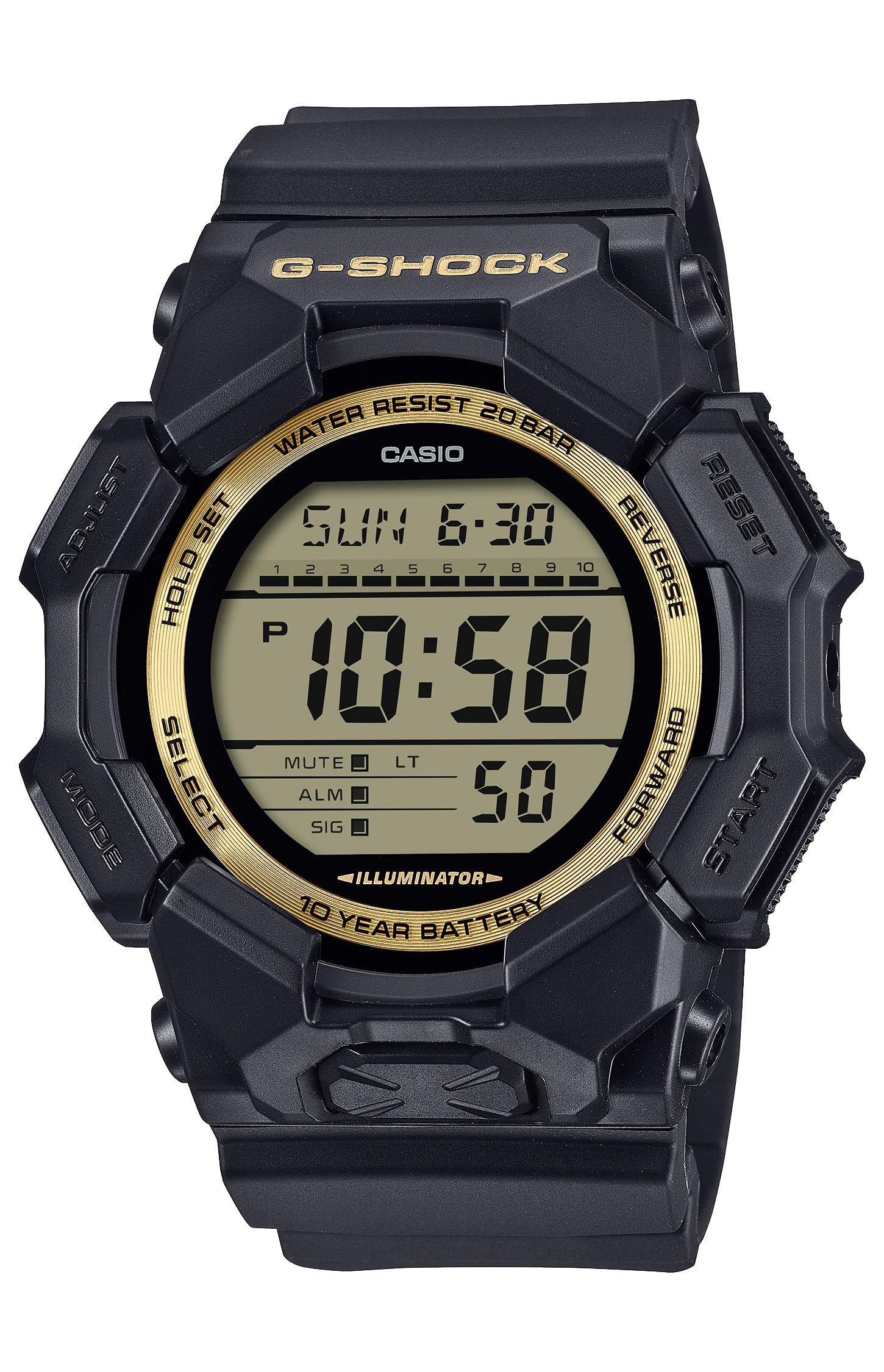 

Casio Long Made with Environmentally Friendly Black x Gold G-Shock Watch, Life, Materials, GD-010GB-1A9JF, Men s,