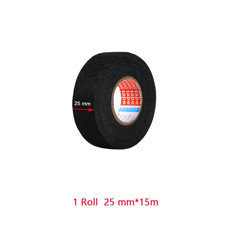 Automotive Wire Harness Cloth Tape High Temp Wrapping Noise Damping Heat Proof Adhesive Fabric Electrical Flannel Tape 15M/45M