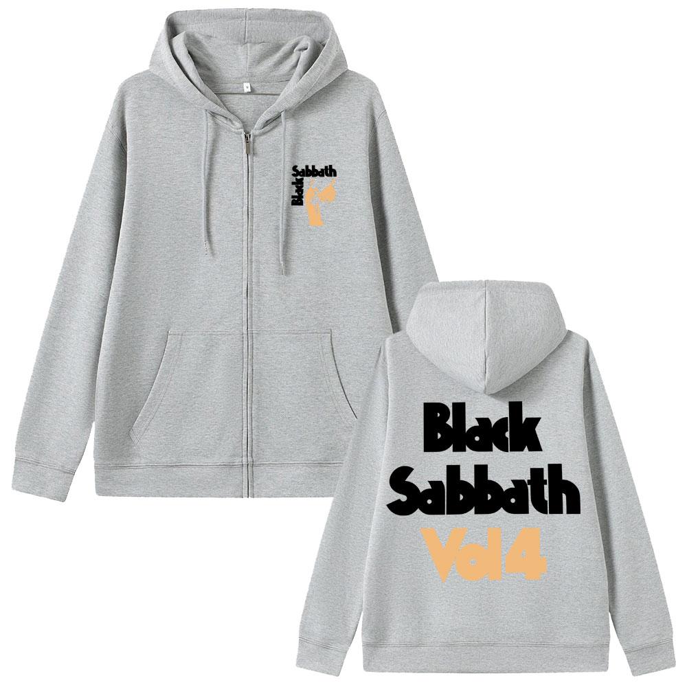 

Black Sabbath Ozzy Osbourne Vol 4 Album Zipper Hoodie Men Women Heavy Metal Rock Band Coat Man Vintage Oversized Zip Up Jacket L