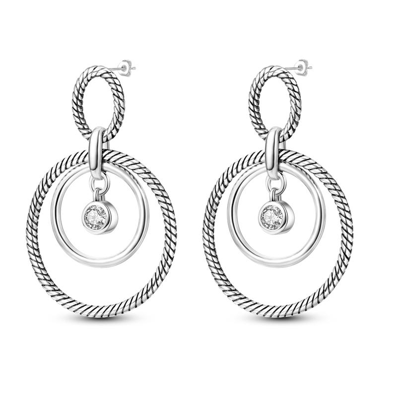 925 Sterling Silver Shining Zircon Earring Sparkling Simple Bow Irregular Curve Hoop Earring Fashion Jewelry Gifts for Women Men